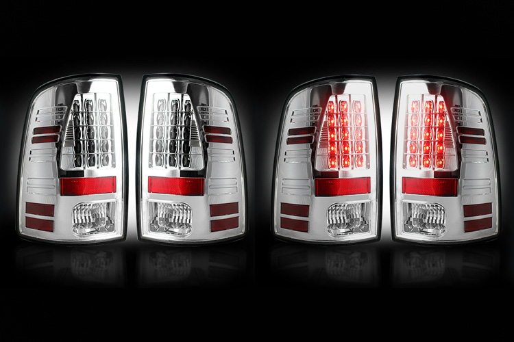 Recon Clear LED Tail Light Set 02-06 Dodge Ram